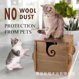木质毛线碗正方形编织工具毛线收纳碗纱线毛线储物碗线轴架木碗