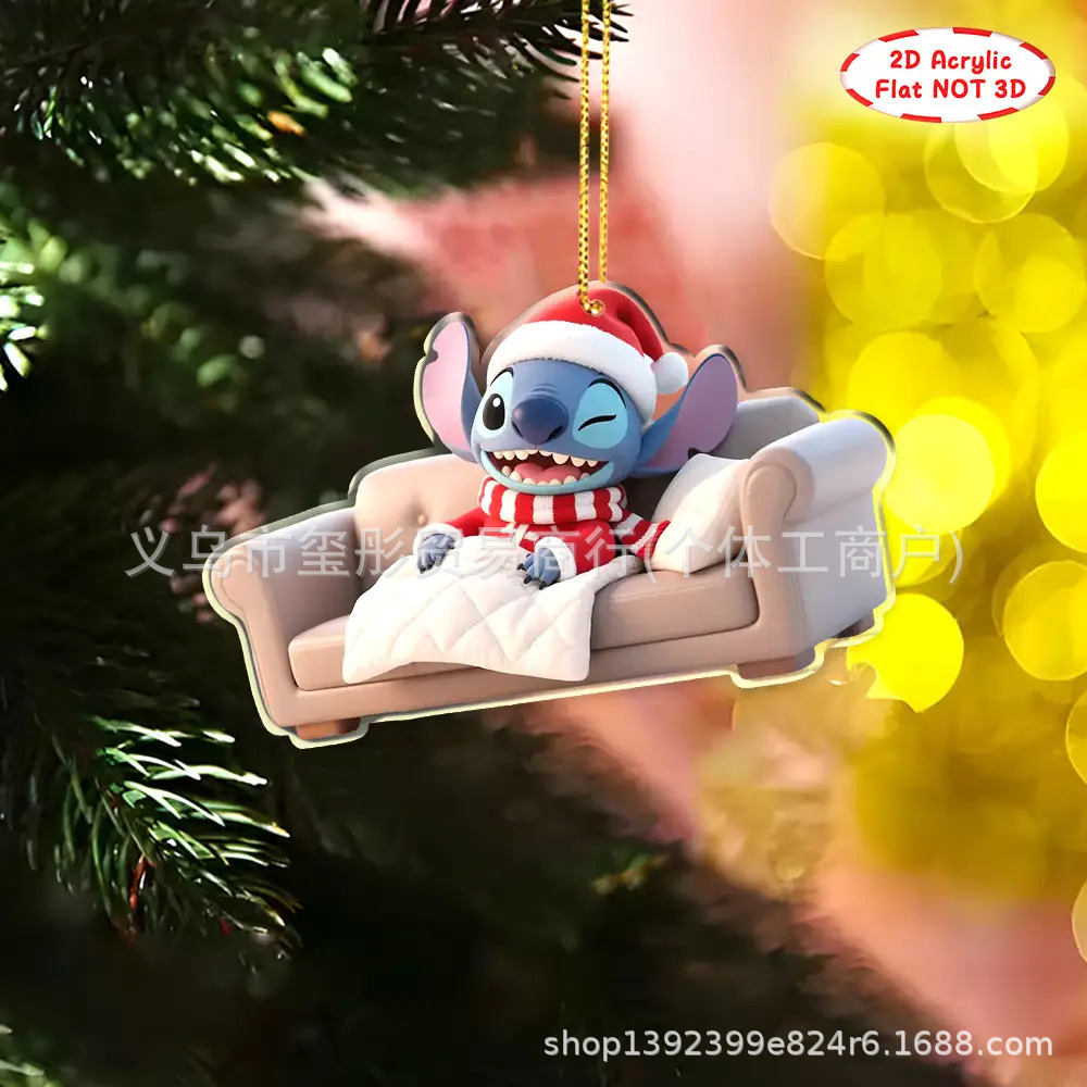 Transfronterizos temu Xiyin nuevo Stiltys decoración de Navidad decoración de automóviles colgante plano acrílico 2D lista