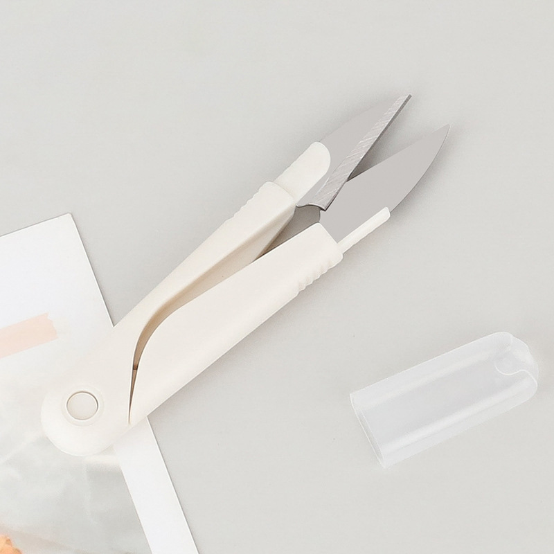 (2개) U 자형 스프링 재봉 수제 작은 가위 크로스 스티치 스레드 트리밍 스테인레스 스틸 가위 절단 뾰족한 가정용 휴대용