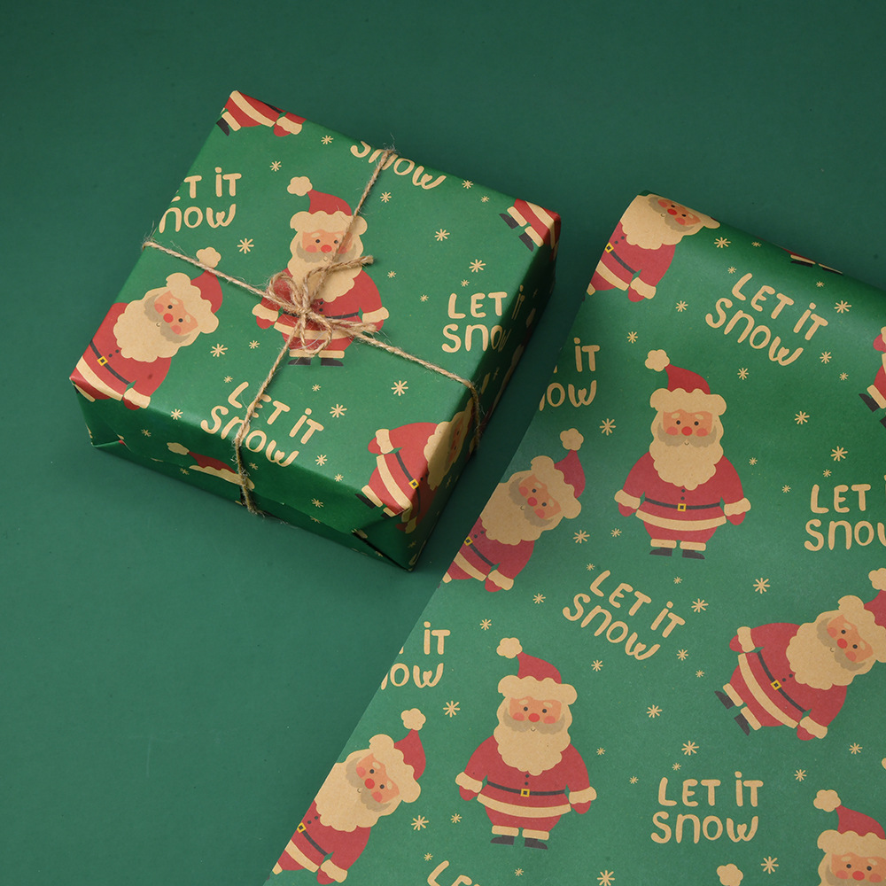 Papel de embalaje de regalo de Navidad espesado papel de embalaje de Navidad al por mayor árbol de Navidad alce regalo caja papel de embalaje