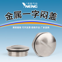 金属闷盖一字堵头塞帽丝堵管堵封孔堵M/PG固定件铜镀镍防水防尘圆