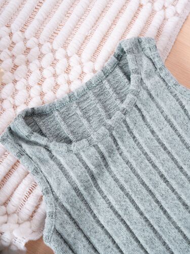 2025 Cross-border New Spring and Autumn Girls' Knit Topless Dress Two-Piece Set Pure Color Sweet Set