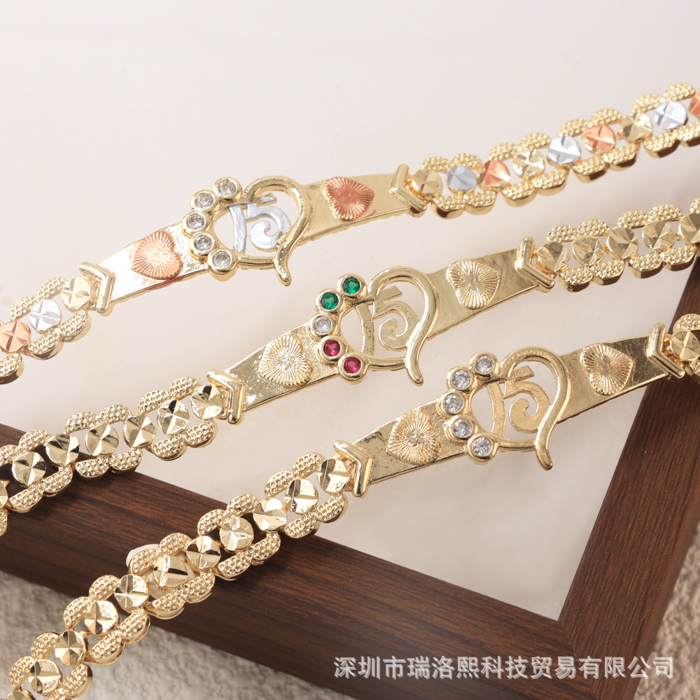 fashionable classic copper bracelet with zircon
