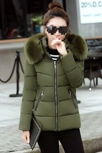 反季冬季大码修身棉衣女短款显瘦新款棉服大毛领加厚棉袄外套