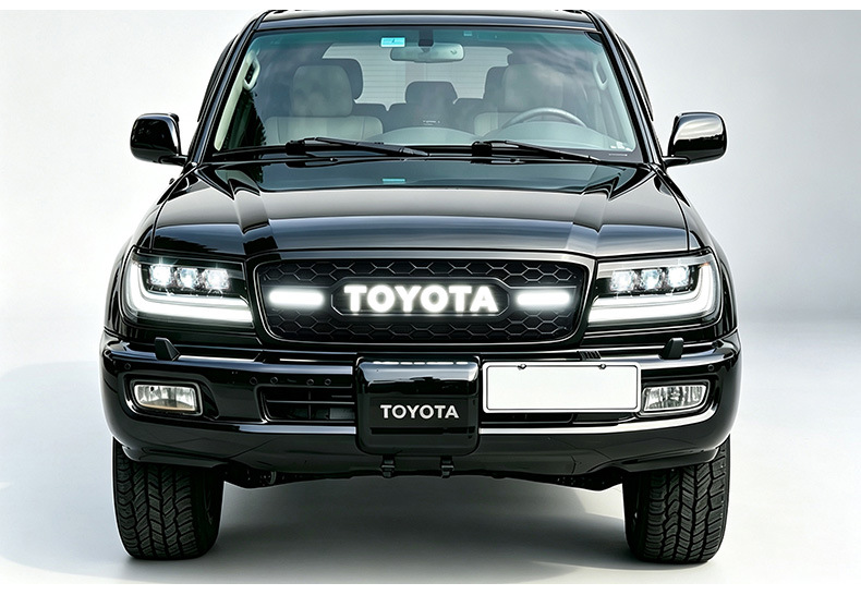 Suitable for 98-07 Toyota Land Cruiser LC100, retro-style grille with lights