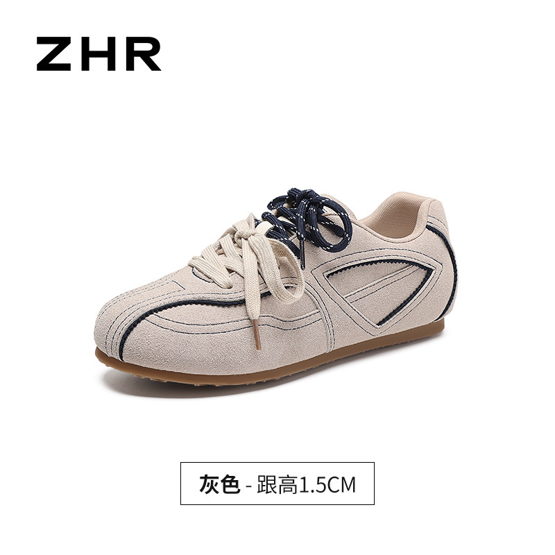 ZHR双鞋带平底德训鞋女鞋2025秋季新款休闲女鞋耐磨轻便阿甘鞋女|undefined