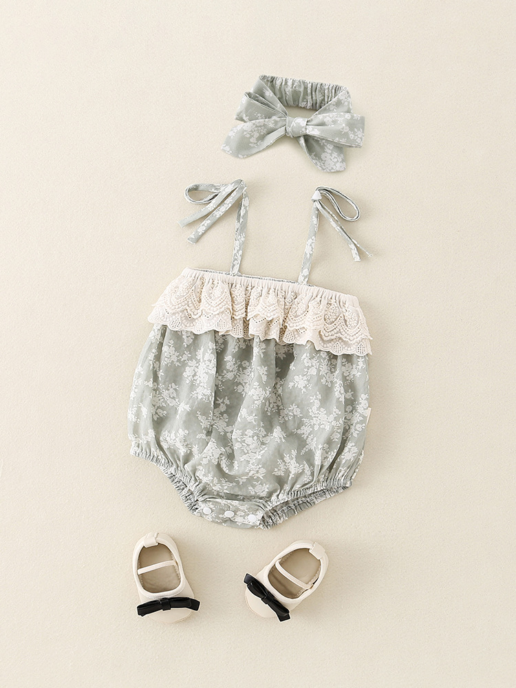 夏の赤ちゃんのストラップの女性の赤ちゃんの涼しさと快適さの女性の赤ちゃんの夏の服はおならの三角を包みます。