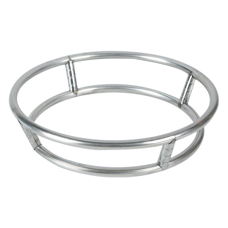 Ronda de acero inoxidable olla estante olla anillo engrosada olla estera de doble capa aislamiento térmico anti-scald rack de almacenamiento rack wok rack de almacenamiento rack