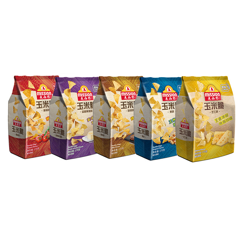 麦西恩原味/蒜香黄油/番茄/烧烤/芝士玉米脆170g 休闲零食膨化