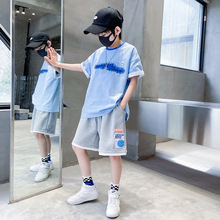 男童夏季套装2025新款儿童夏装帅气潮酷男孩运动薄款中大童装夏款