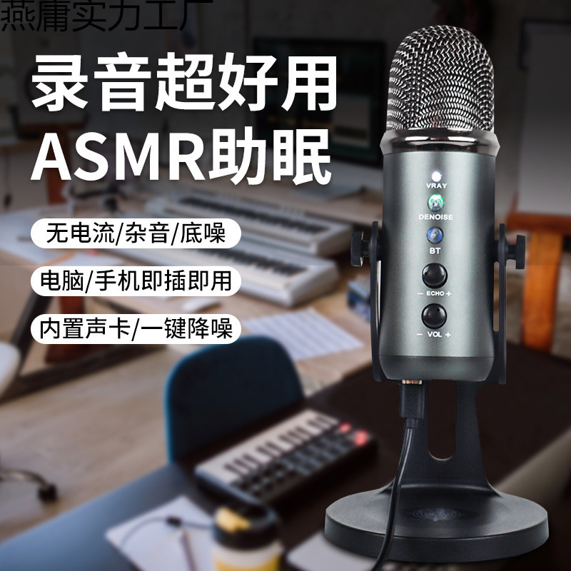 USB Microphone Live Streaming Asmr Recording Voice Control Himalaya Voiceover Equipment Game Voice Sound Card
