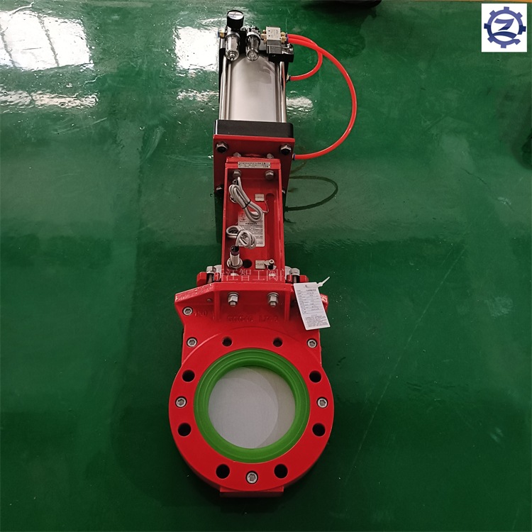 智工 耐磨矿浆阀 气动全衬聚氨酯刀闸阀  PZ673PU-16Q 重型