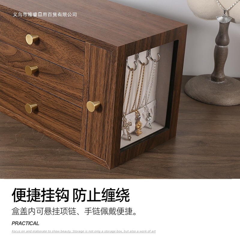 Jewelry Storage Box, Watch Box, Drawer, Necklace, Multi-Layer Hairpin, Wooden Ring, Jewelry, Bracelet, Earrings, Jewelry