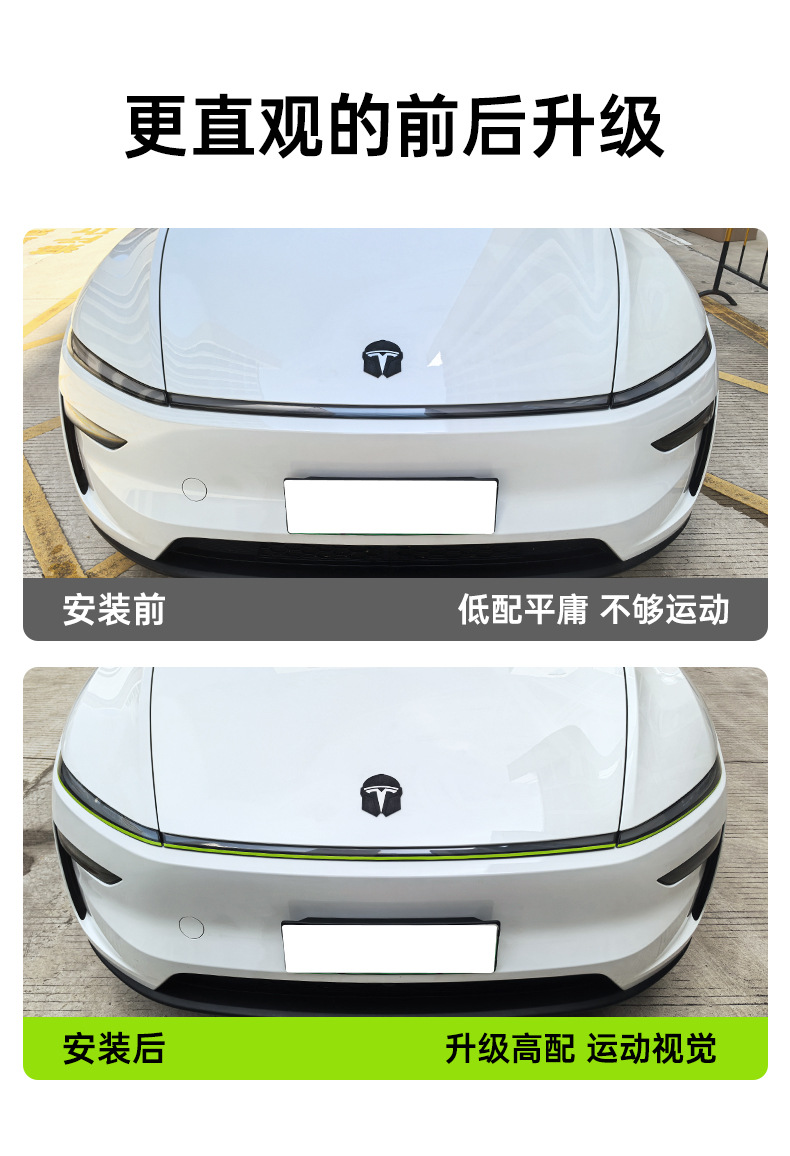 Suitable for the New Model 3/Y Headlight Sports-Style Decorative Strip Car Sticker, Headlight Color Change Protection Waterproof Film