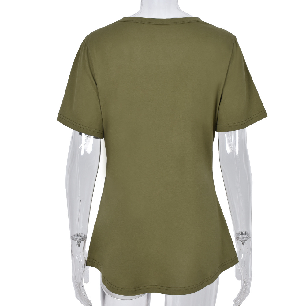 solid color loose short-sleeved top  NSKL47020