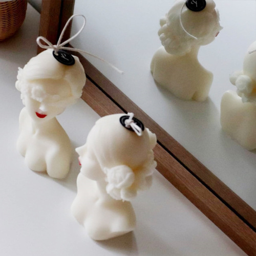 Wholesale ins curly hair beauty garland girl aromatherapy candle mold home decoration styling cake baking silicone