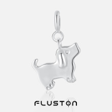 0027乖巧小狗吊坠女气质S925纯银简约原创小众设计个性可爱银吊坠