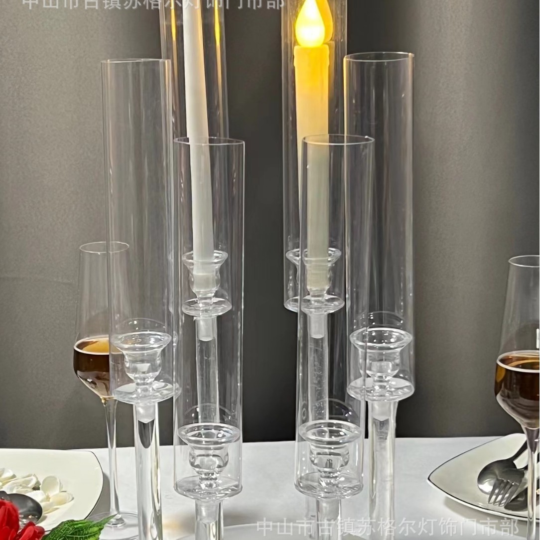 Comercio electrónico transfronterizo para el nuevo acrílico 5-cabeza candelabro boda hotel restaurante occidental fiesta de cumpleaños casa candelabro