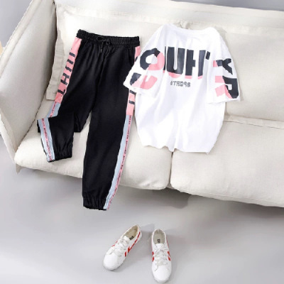leisure time Athletic Wear suit ins Two piece set 2021 new pattern Korean Edition summer fashion Trend Western style Chaopai