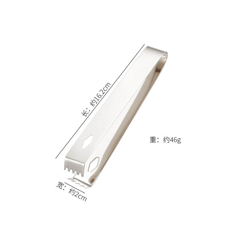 Suministro directo de fábrica clip de hielo 304 Acero inoxidable Cubo de azúcar clip antideslizante barra dentada clip de hielo pinza de hielo clip de alimentos