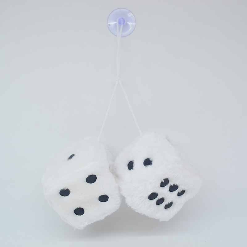 Aliexpress Amazon Wish Cross-Border Trade Plush Dice Car Pendant Dice Ornament Car Hanging Rearview Mirror Dropshipping