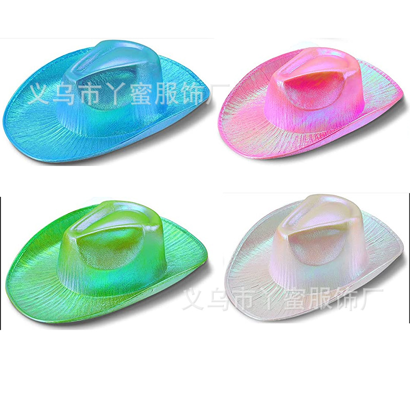 Cross-Border Carnival Party Colorful Pearlescent Eva Composite Shaped Hat Western Fantasy Fluorescent Cowboy European and American Knight Hat