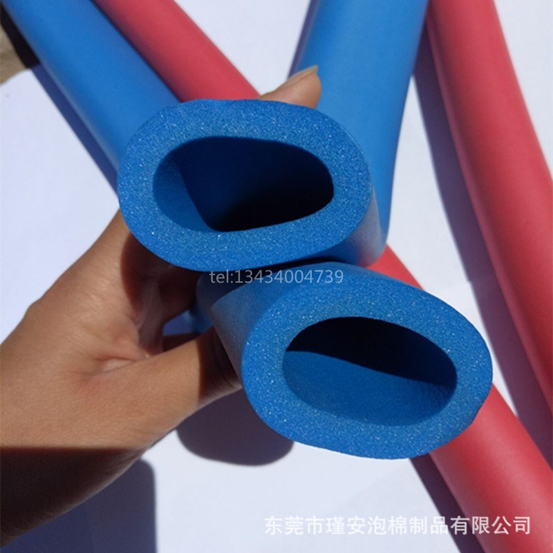 源头橡塑发泡厂家 彩色光面NBR橡塑海绵管套水上乐园钢筋防护套管