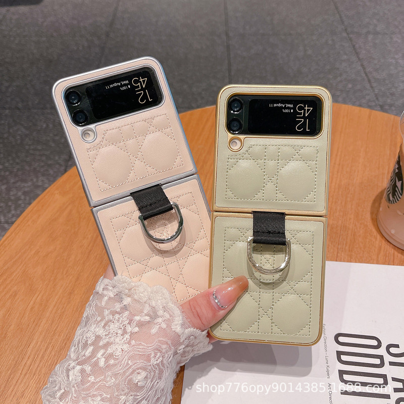 For Samsung Zflip6 Phone Case Zflip5/4/3 Ring Buckle Phone Case Big Brand W23flip Phone Case