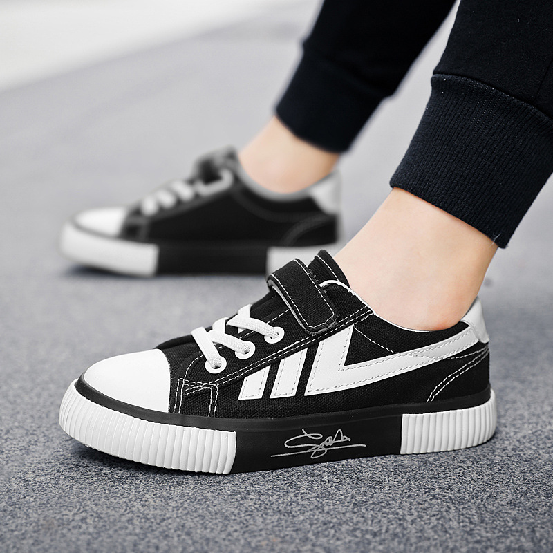 2023 Spring and Autumn new children's sneaker boys' Velcro board shoes casual trendy single-layer shoes breathable canvas shoes