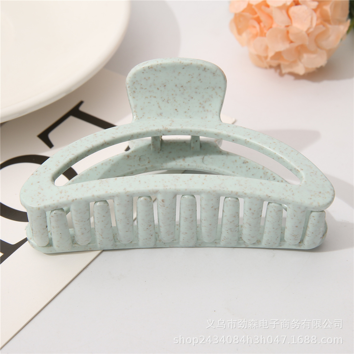 Venta caliente transfronteriza paja de trigo Morandi grab clip arco hueco cabeza de tiburón clip material degradable horquilla