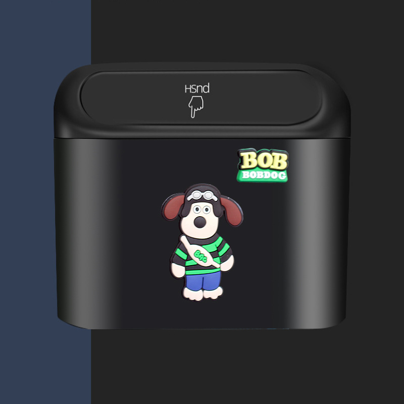 Productos para automóviles lindo perro jefe de basura de automóvil puerta lateral cajas de almacenamiento cajas de dibujos animados perros pilotos mujeres