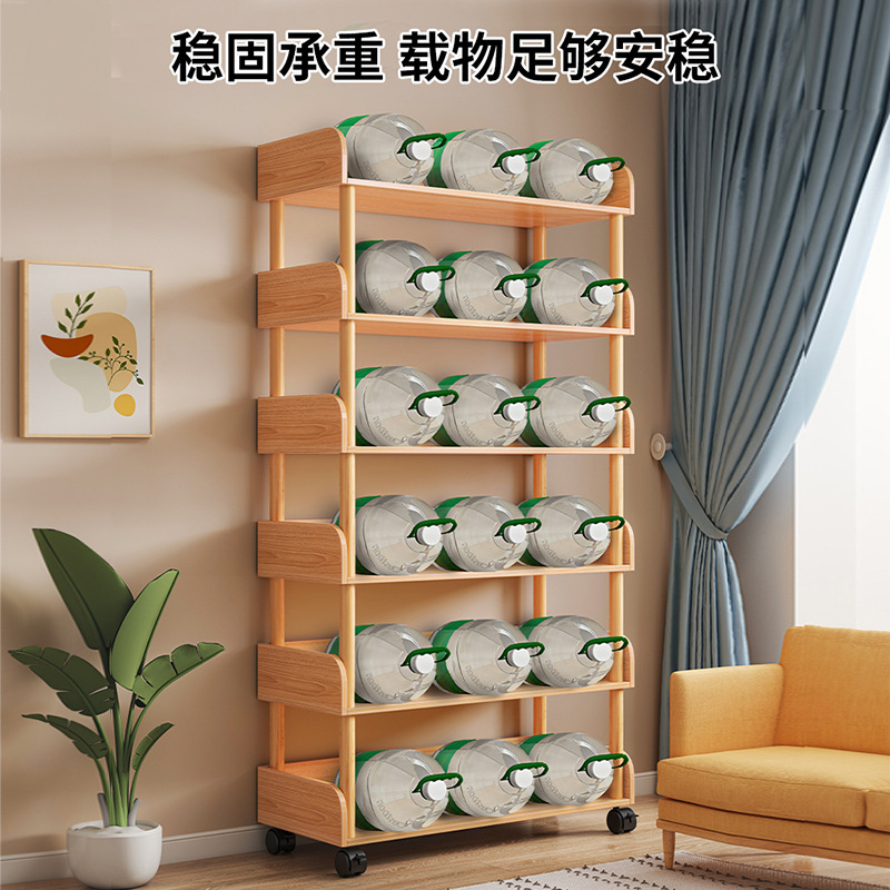 Estante de estantería con polea móvil Estante de almacenamiento doméstico de piso a techo Estante de almacenamiento para dormitorio Estante de exhibición de sala de estar