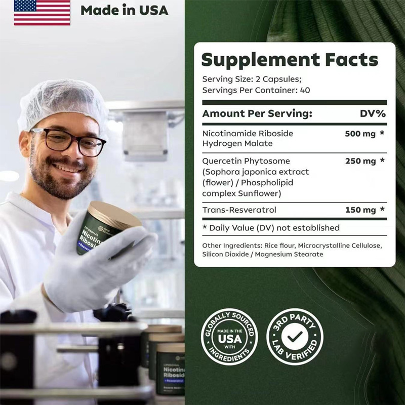 La explosión transfronteriza tk vende cápsulas de Nicotinamida nad con cabello recto en 80 cápsulas de fábrica de Nicotinamida riboside