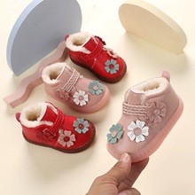 冬季新款嬰幼兒學步兒童棉鞋0-1-2歲軟底防滑保暖加絨女寶寶鞋子