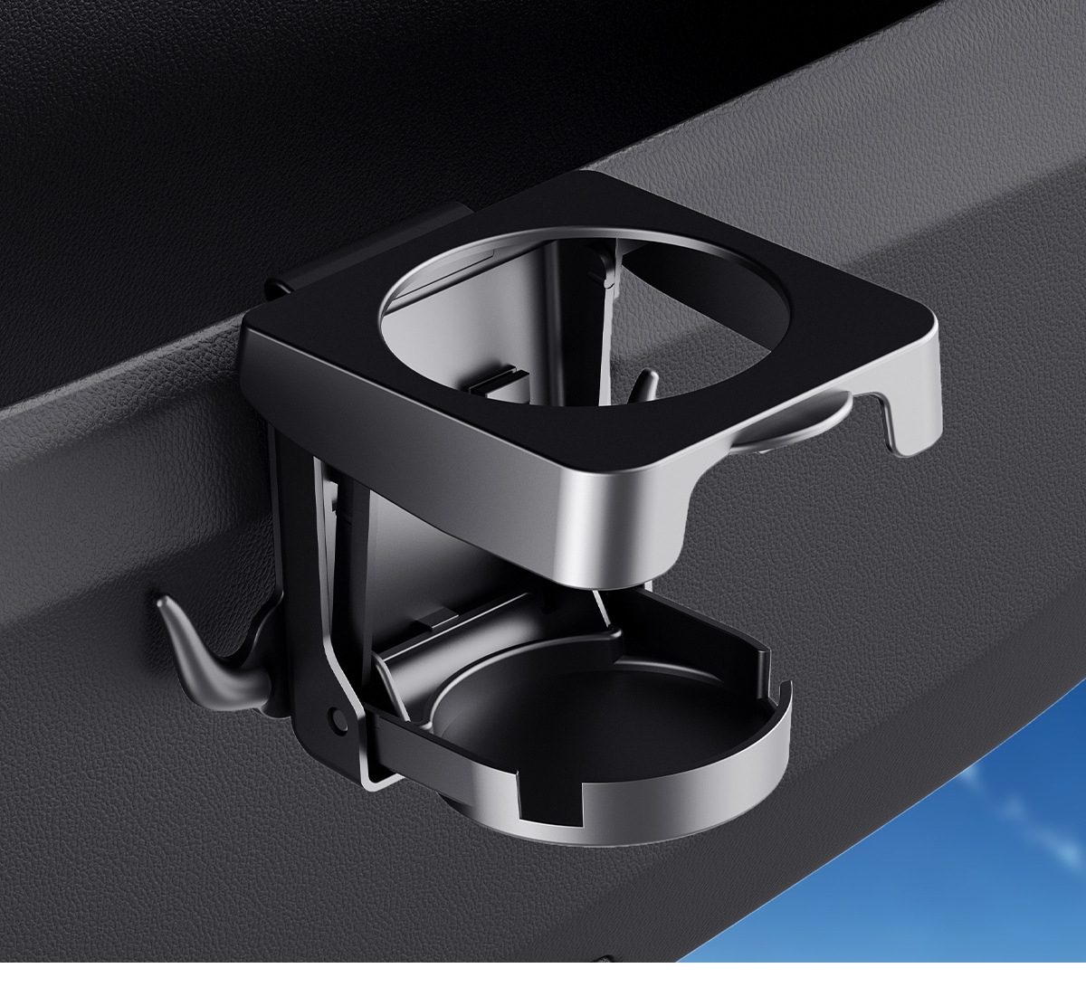 Simple Universal Foldable One-Hand Drink Cup Holder for Cars, Milk Tea Car Cup Holder Hook with Magic Hook