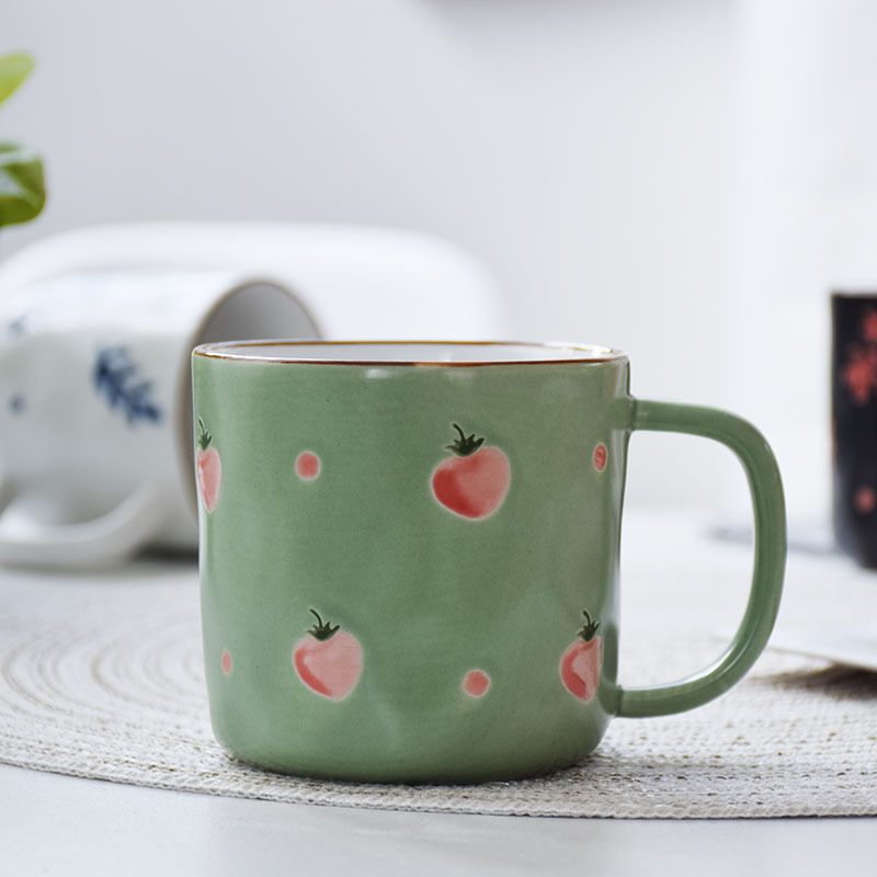 Taza de bebida de cerámica fresca y hermosa de estilo europeo Taza de café de estilo retro Taza de leche de desayuno para el hogar Oficina