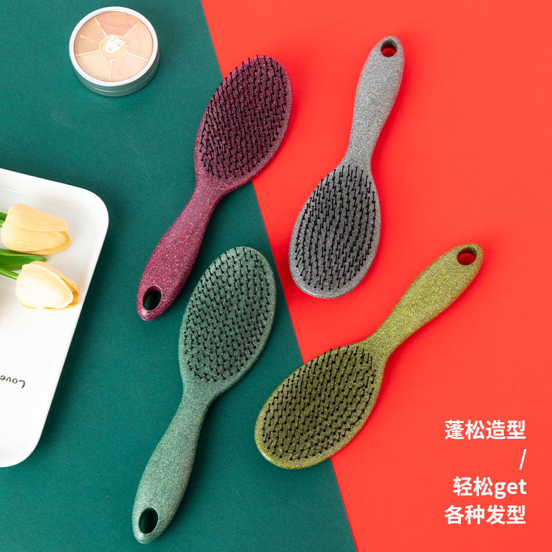 Red de Internet peine esponjoso cráneo alto linda dama hogar cabello rizado anti-largo masaje electrostático cuero cabelludo peine de costillas de colores