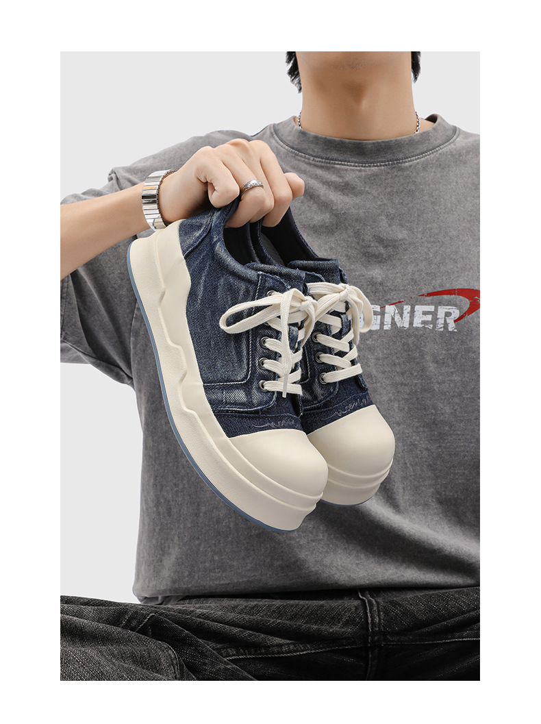 Women's Mickey Mouse Platform Canvas Trainers Height Increasing_voghion.com