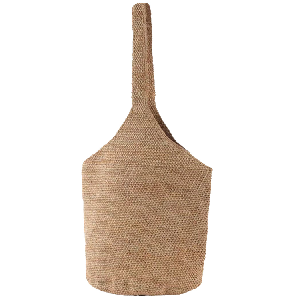 Japanese And Korean Style Bucket Bag Hand-Woven Raffia Straw Bag For Women Summer Beach Travel Shoulder Bag - Thumbnail 5