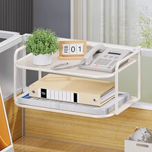 办公桌工位电话机架办公室桌面资料置物架屏风悬挂式路由器收纳盒