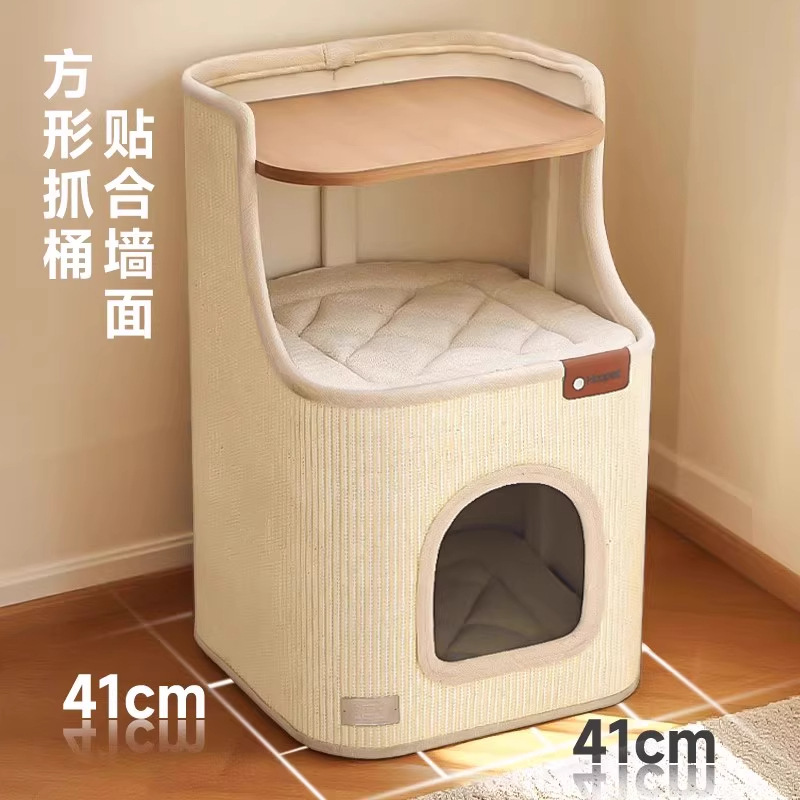 Nido de gatos de invierno grueso cerrado dormitorio gato casa de gatos cachorro cama de gatos sensación de seguridad gato agarración de invierno gato escalada marco