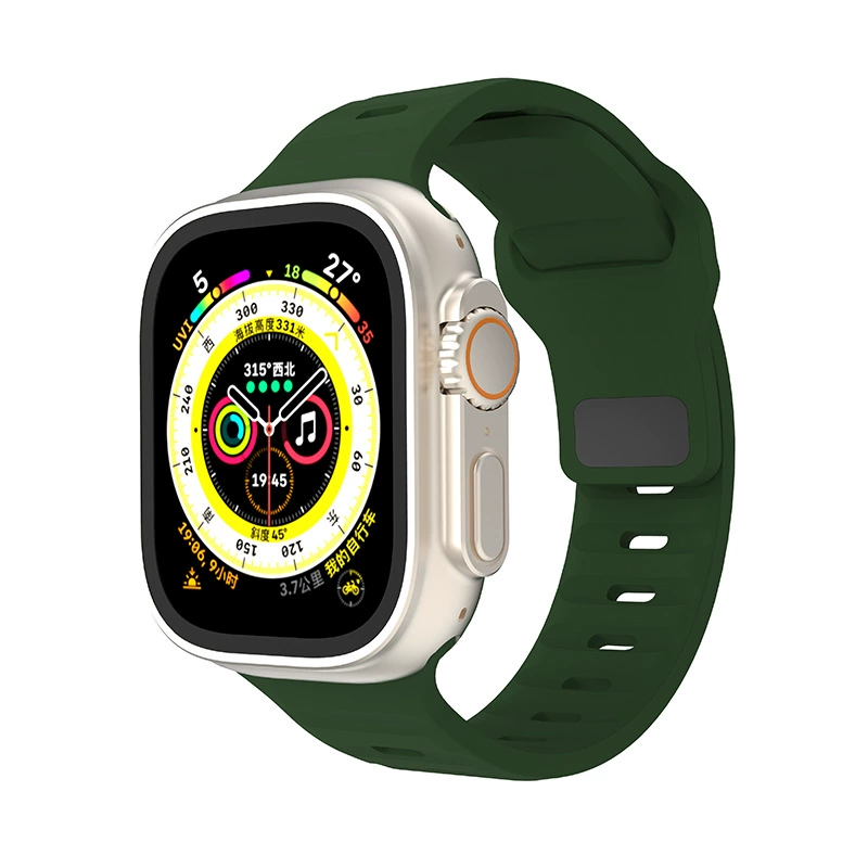 Подходит для Apple Watch Ultra9876543210 поколения SE, спортивный силиконовый ремешок с квадратной пряжкой и бриллиантами, новая модель