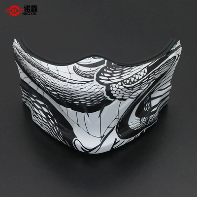 Retro Motorcycle Helmet Multi-Functional – Dəbilqə (Kaska) aksesuarları - scorpion-chin-snake-pattern