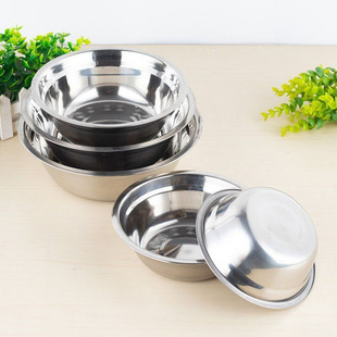 Food-Grade Stainless Steel Soup Basin, Household Small Rice Basin, Round Soup Bowl, Side Dish Basin, Thickened Canteen Rice Basin