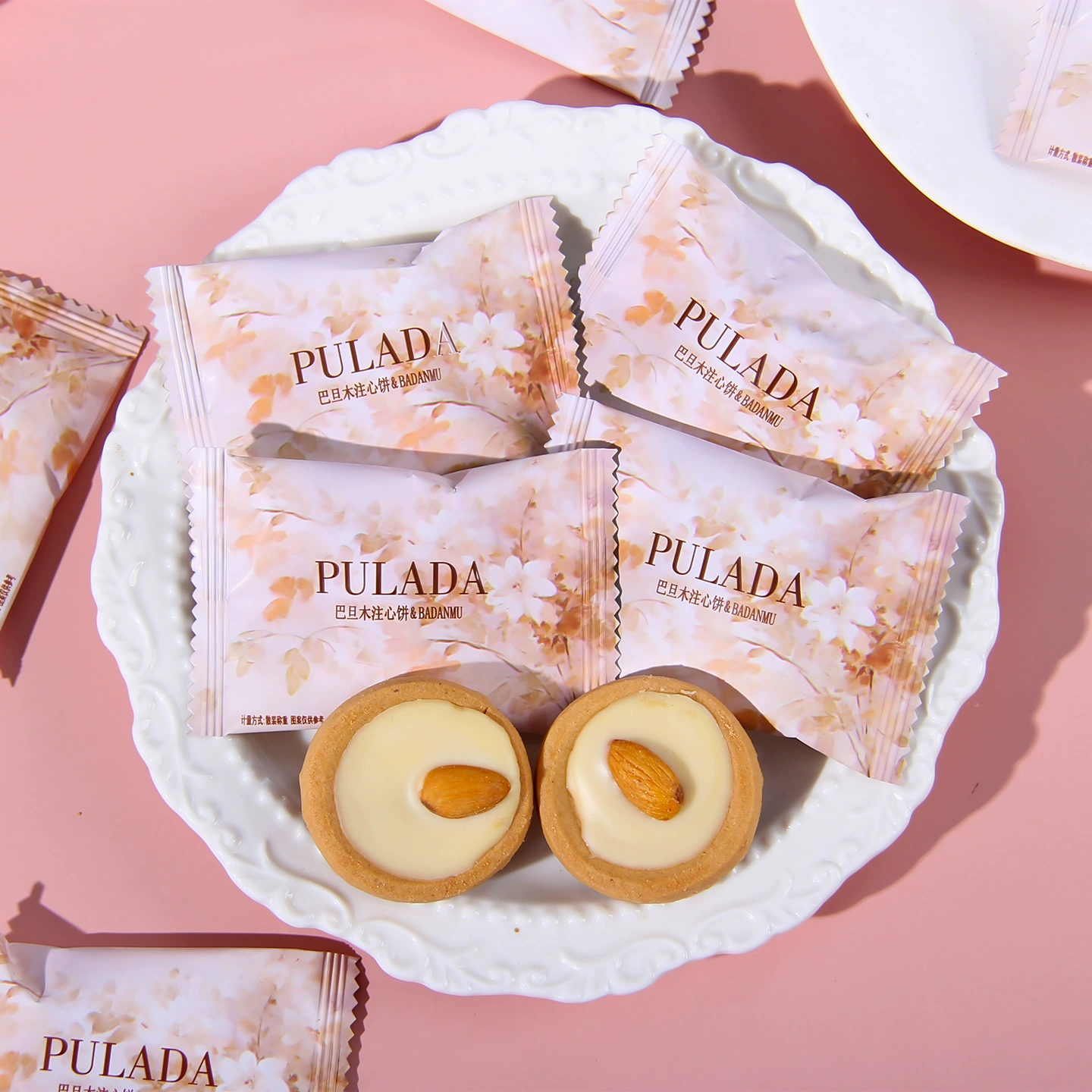 Британское печенье PULADA с миндально-шоколадной начинкой, свадебные конфеты, сувениры, свадебное печенье