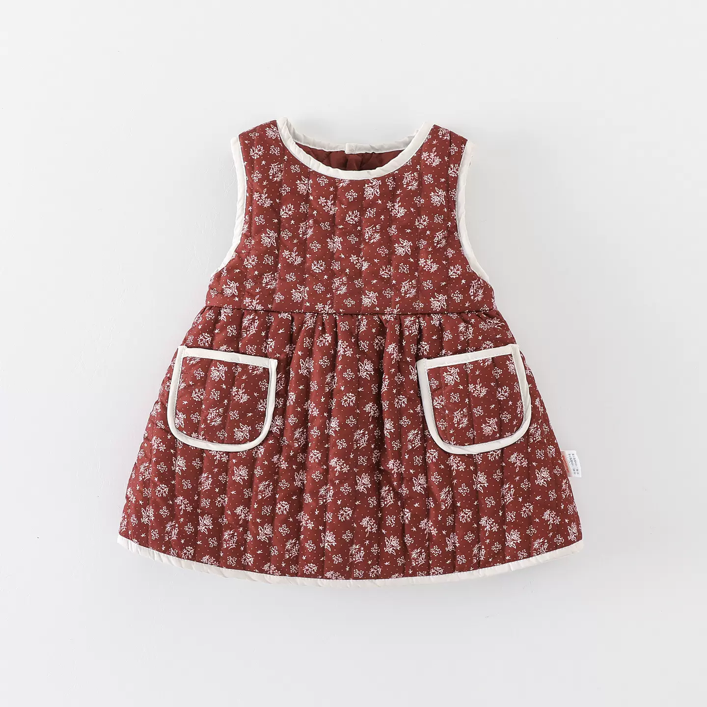 婴幼儿衣服秋冬装夹棉连衣裙碎花可爱保暖女宝宝冬季外出哈衣裙子