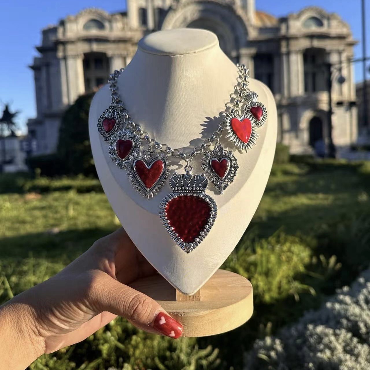 18K Real Gold Plated Plating Material Alloy Pendant Material Pendant Necklace Classification Streetwear Heart Shape Alloy Copper Wholesale Pendant Necklace
