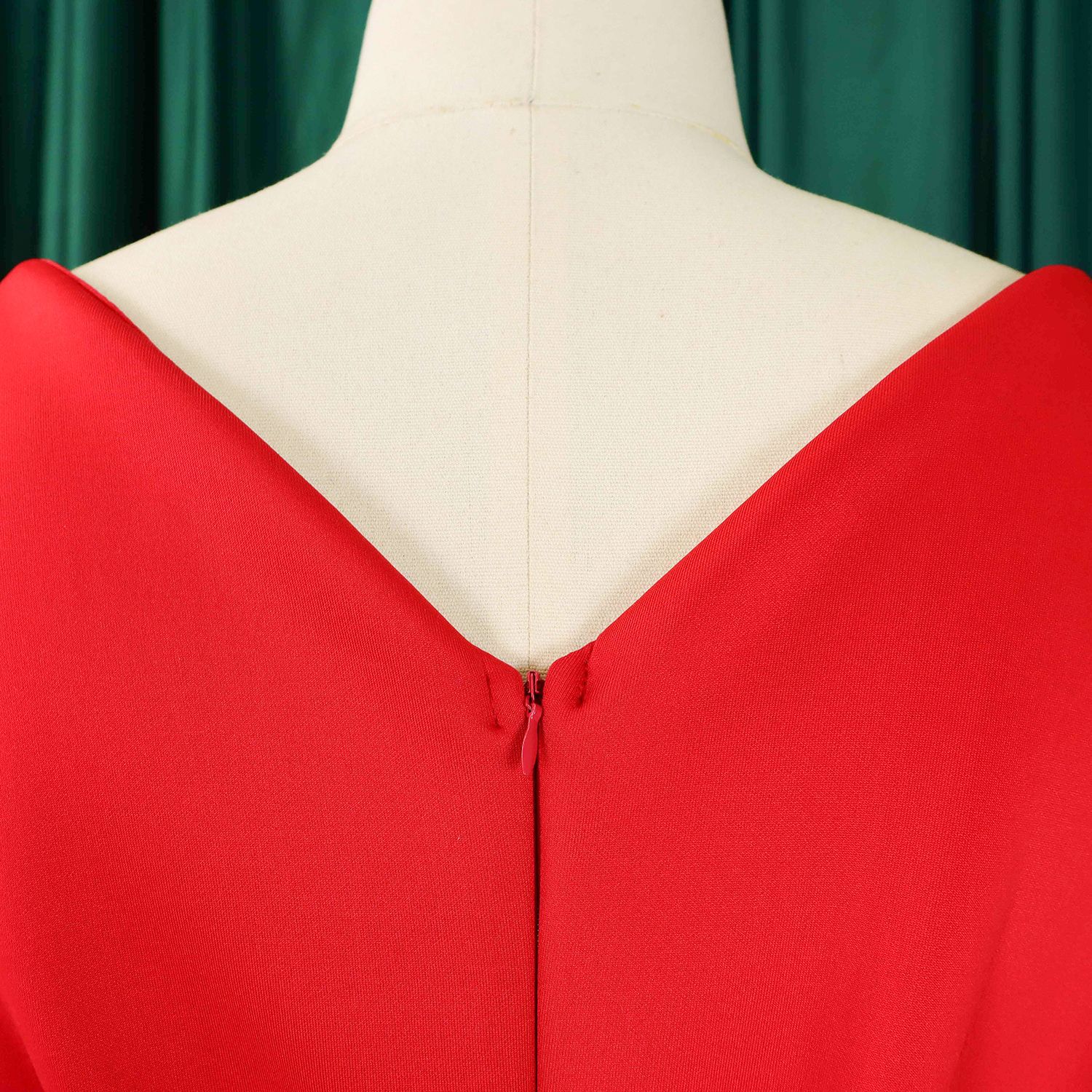 Robe de soirée sexy à col en V et à volants avec fente perlée, robe de banquet de tempérament de célébrité_voghion.com