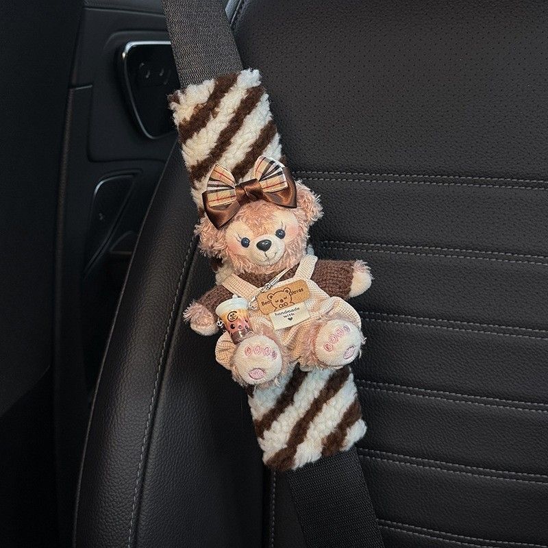 Cute Rose Car Seatbelt Shoulder Pads, Car Interior Seatbelt Decoration, Anti-Wear Clothing, Couple Set for Women