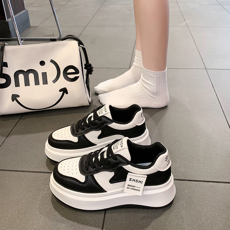 Damen Board Schuhe Weiß Platform Sneaker Erhöhend Casual_voghion.com